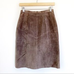 80’s Vintage Christian Dior Suede Leather Skirt 8